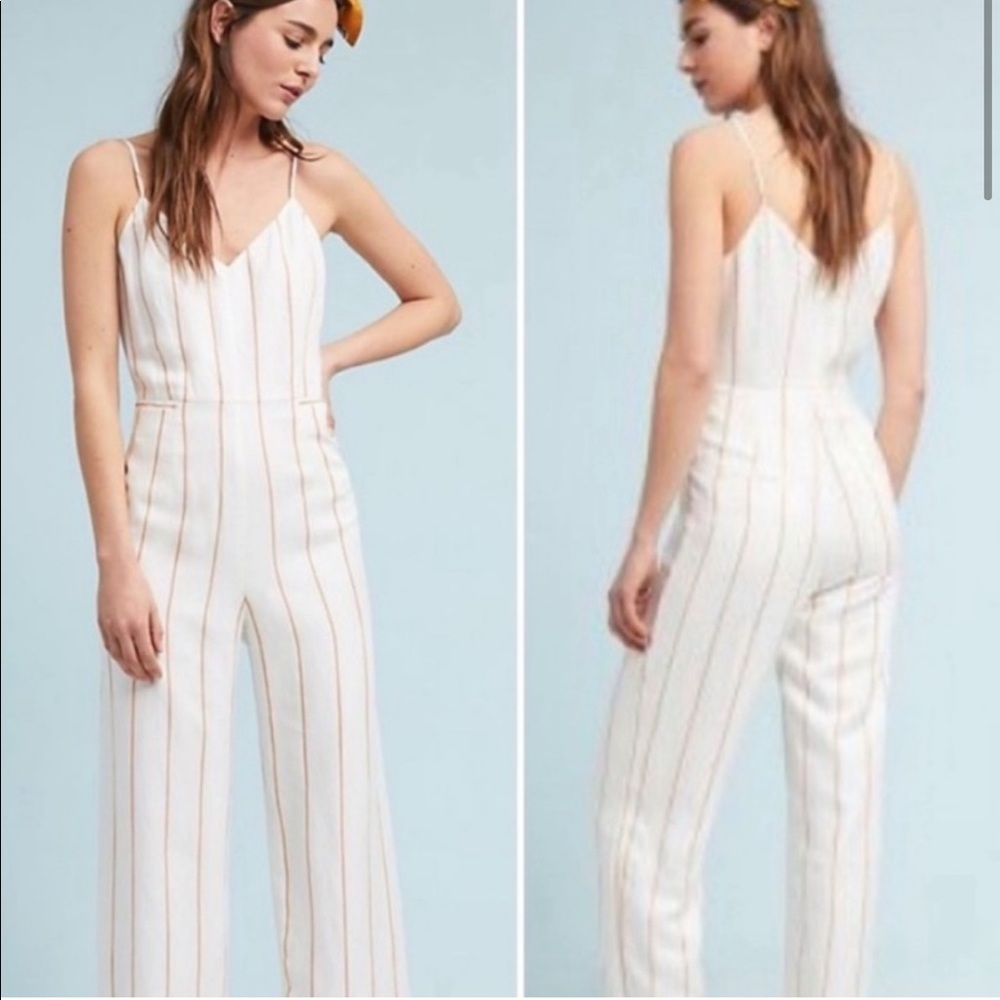 Anthropologie white jumpsuit